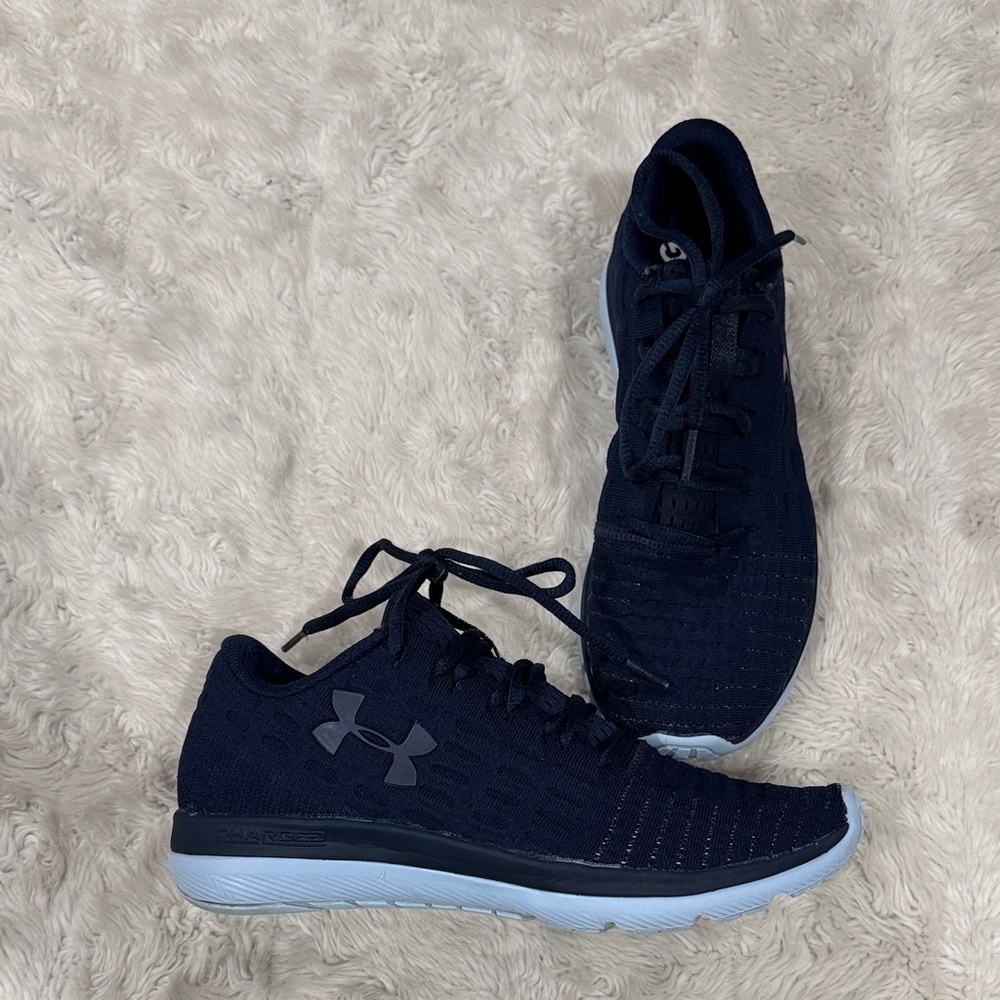 Under Armour Threadborne Slingflex sneakers in navy blue Woman’s Size 8 - Picture 2 of 5